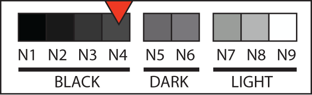 Body tone N4 swatch, dark grey