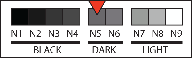Body tone N5 swatch, medium-dark grey