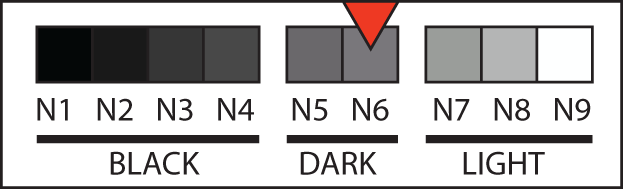 Body tone N6 swatch, medium grey